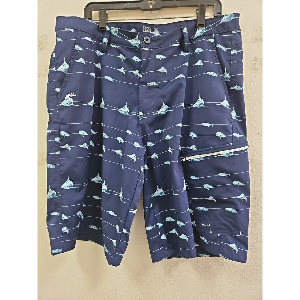 Huk Shorts Mens 36  Swordfish Print 11